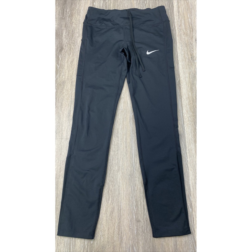 Nike Leggings Womens small Fast Mid Rise Black Running Tight Cropped Workout Gym